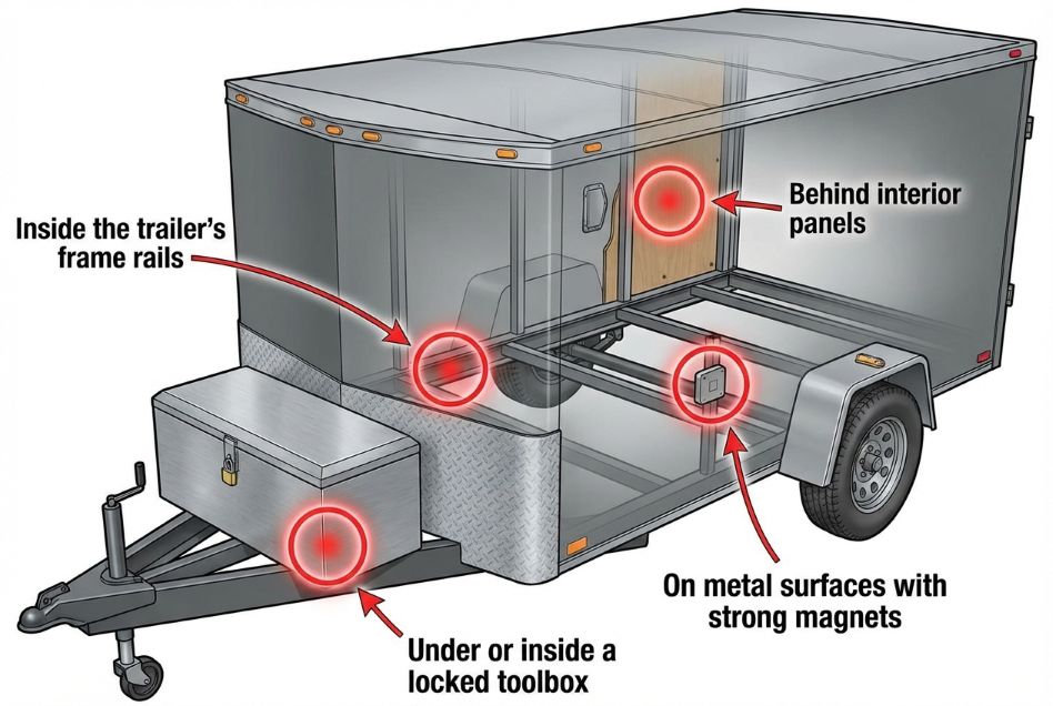 Where to hide a GPS tracker on a trailer